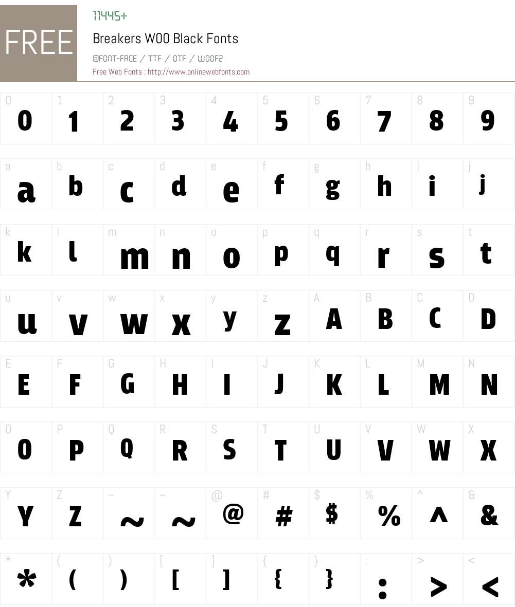 BreakersW00-Black Font Screenshots