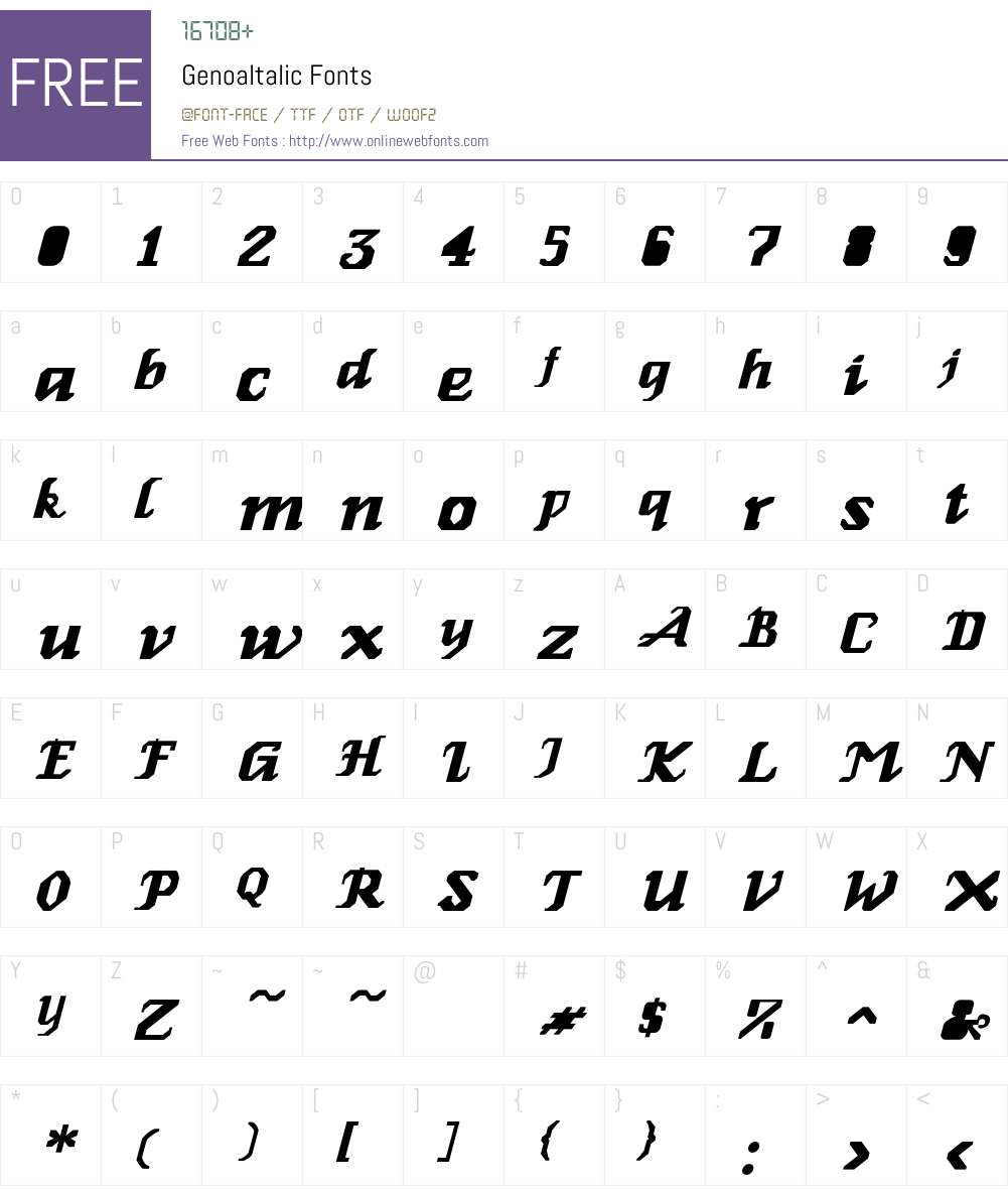 GenoaItalic Font Screenshots