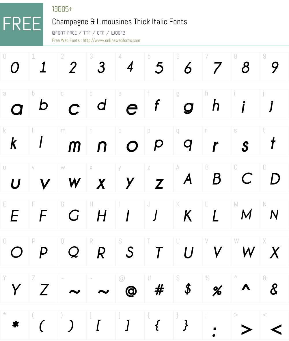 Champagne & Limousines Thick Font Screenshots
