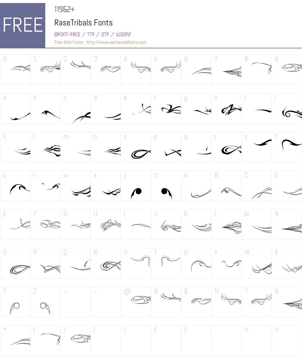 RaseTribals Font Screenshots