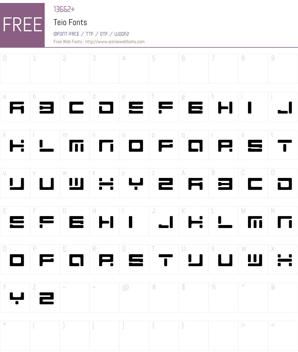 Teio Font Screenshots