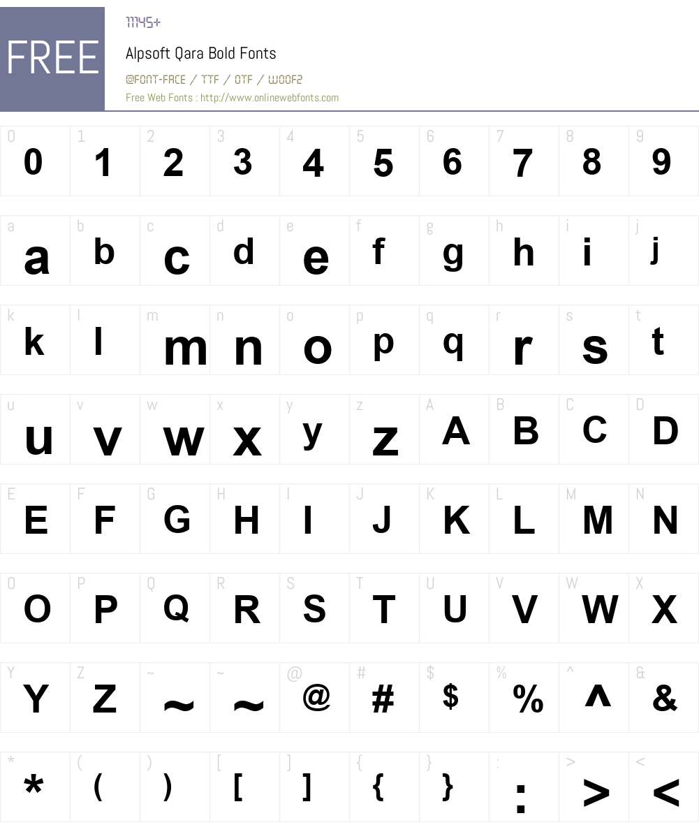 Alpsoft Qara Font Screenshots