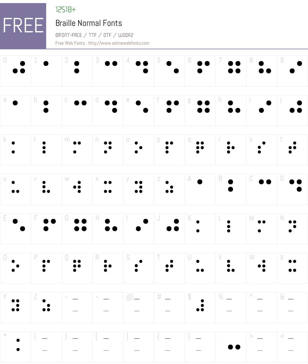 Braille Normal Font Screenshots