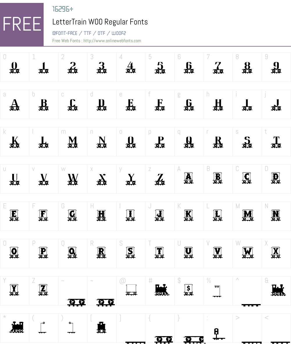 LetterTrainW00-Regular Font Screenshots