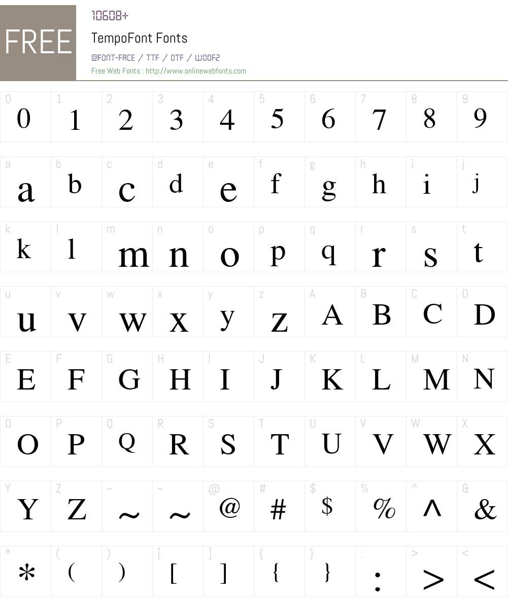 TempoFont Font Screenshots
