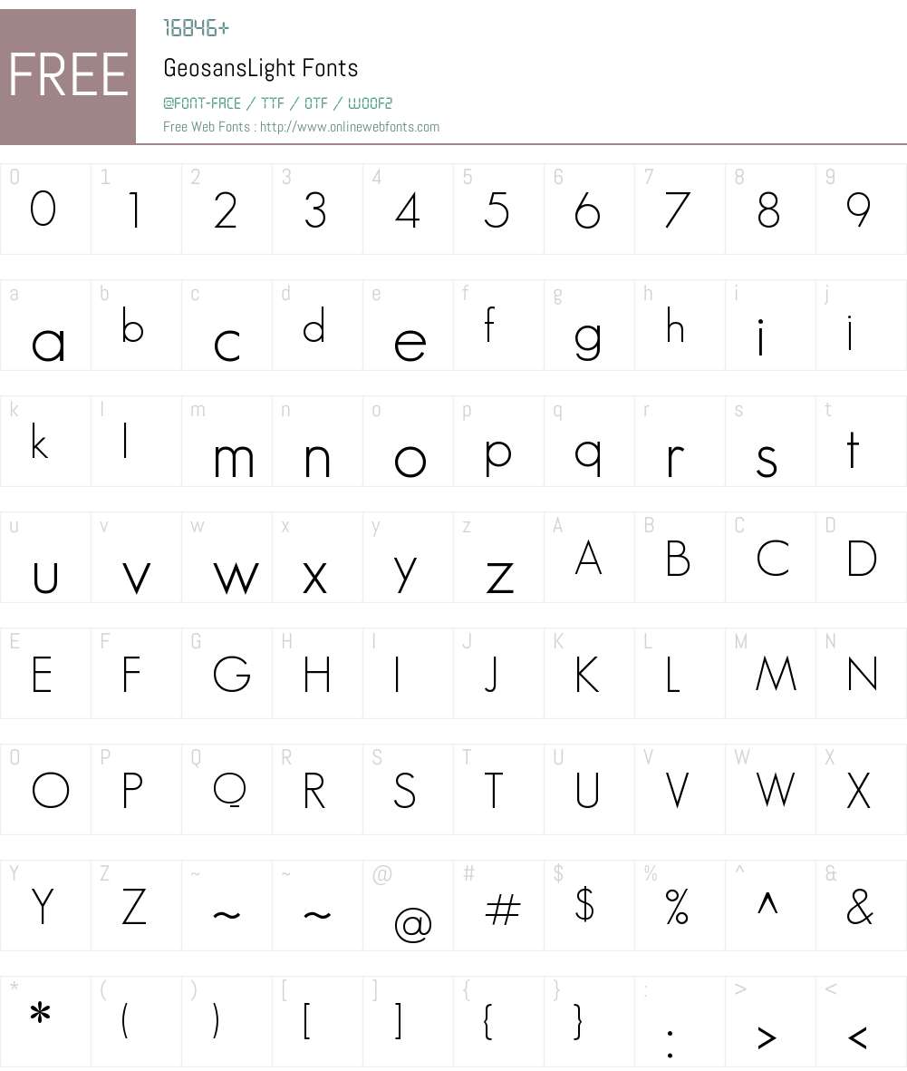 GeosansLight Font Screenshots