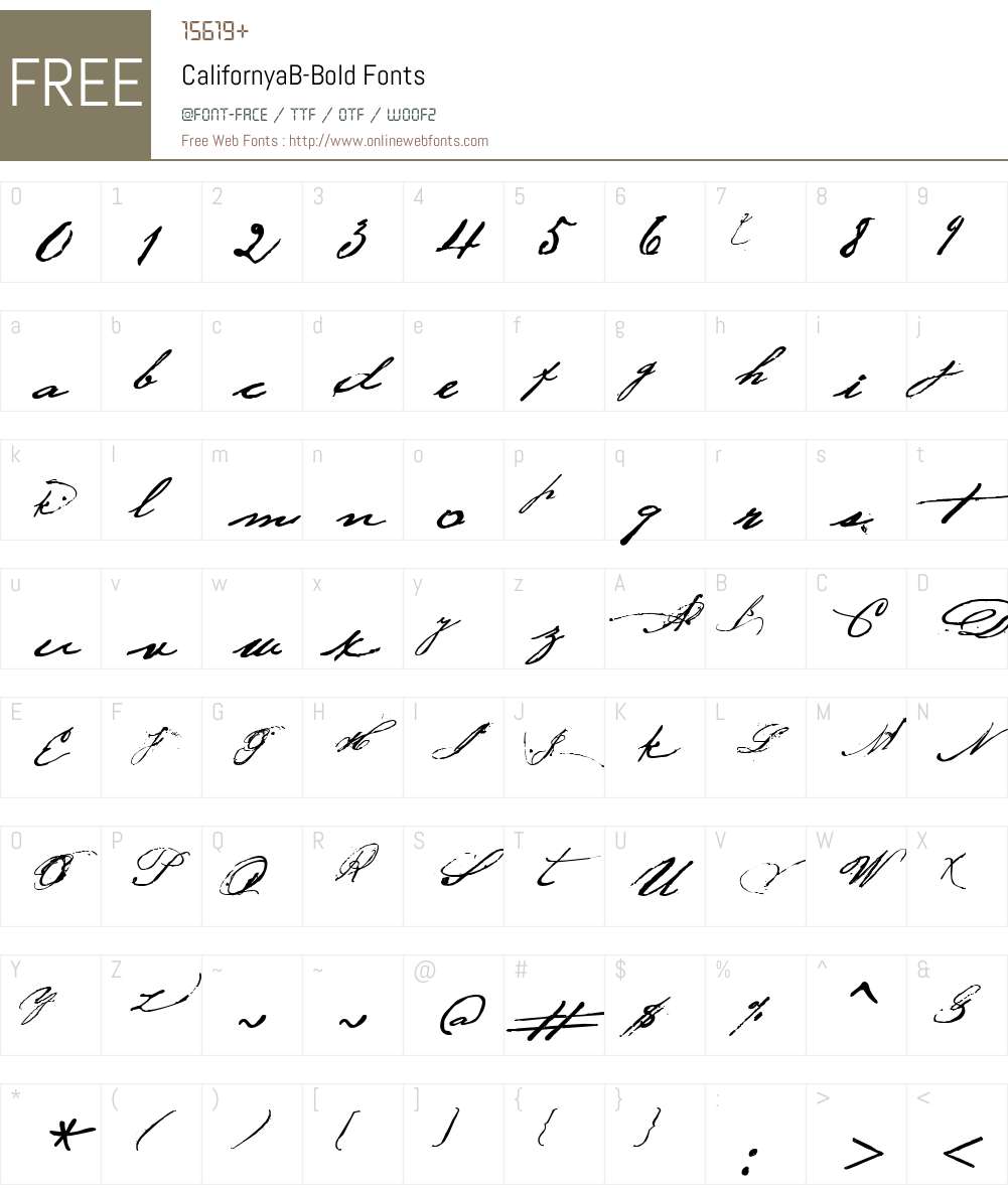 CalifornyaB-Bold Font Screenshots