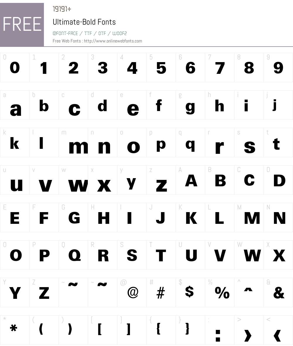 Ultimate-Bold Font Screenshots