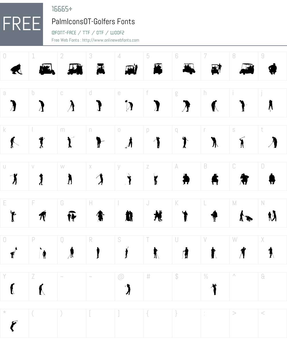 PalmIconsOT-Golfers Font Screenshots