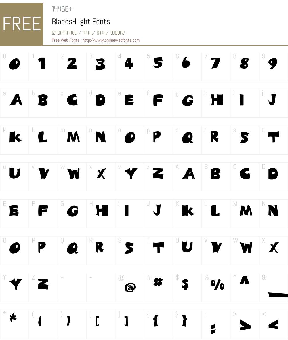 Blades-Light Font Screenshots