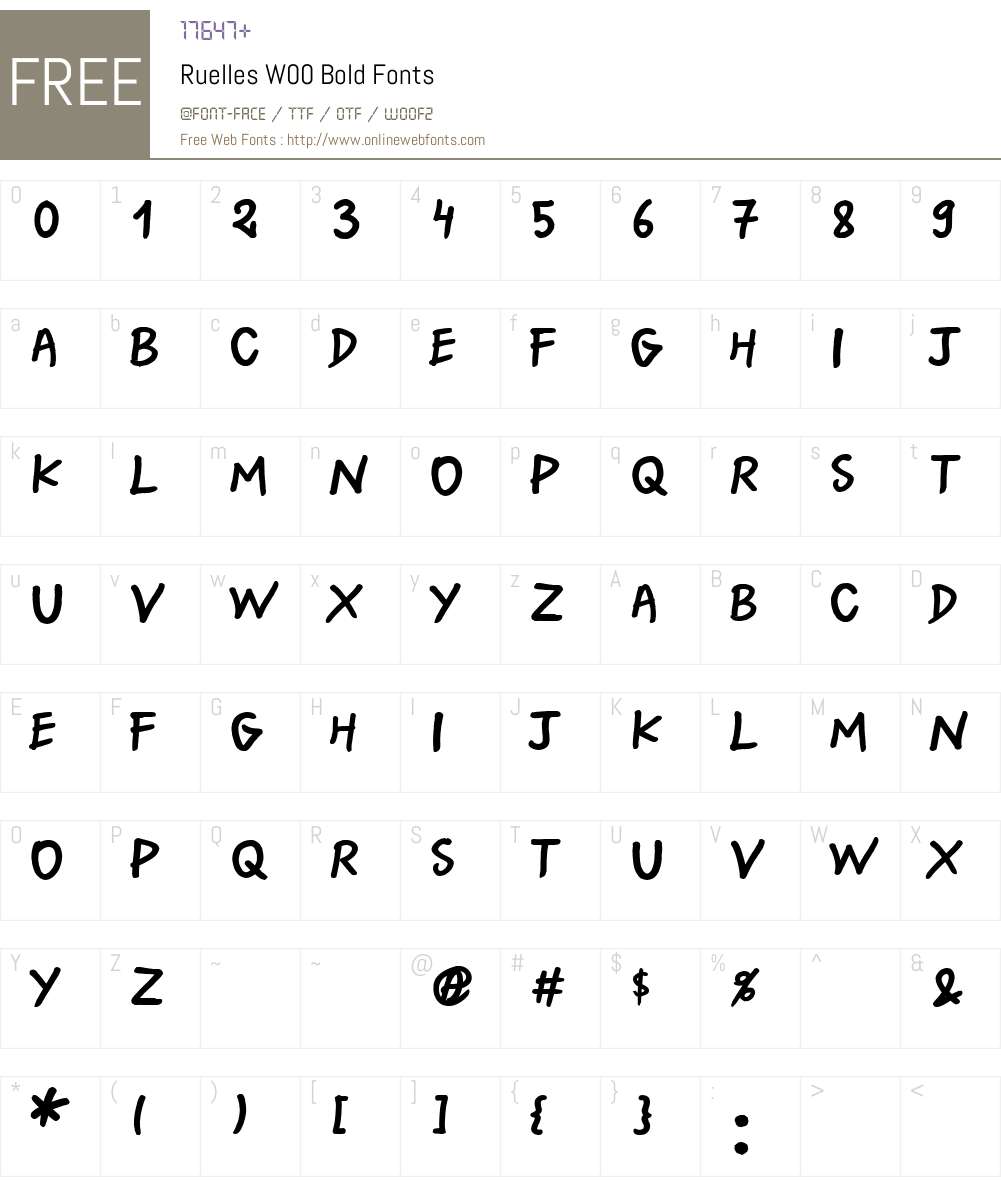 RuellesW00-Bold Font Screenshots