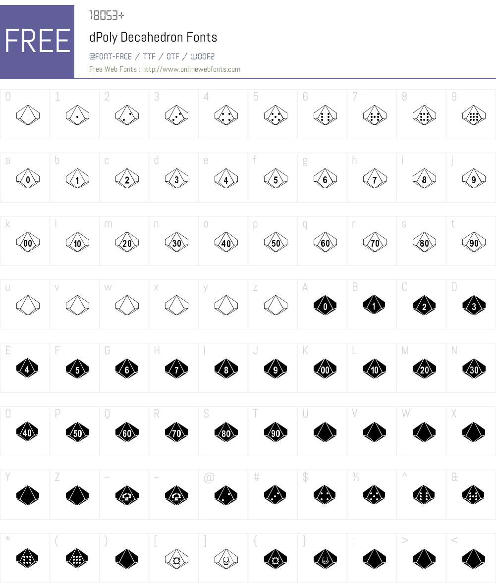 dPoly Decahedron Font Screenshots