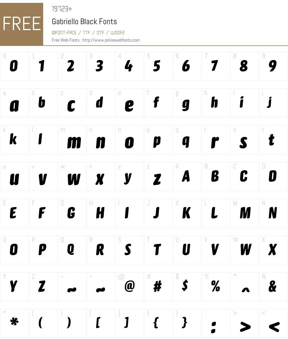 Gabriello Black Font Screenshots