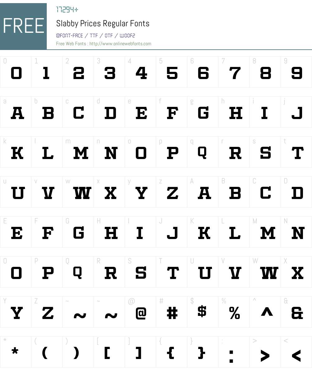 Slabby Prices Font Screenshots