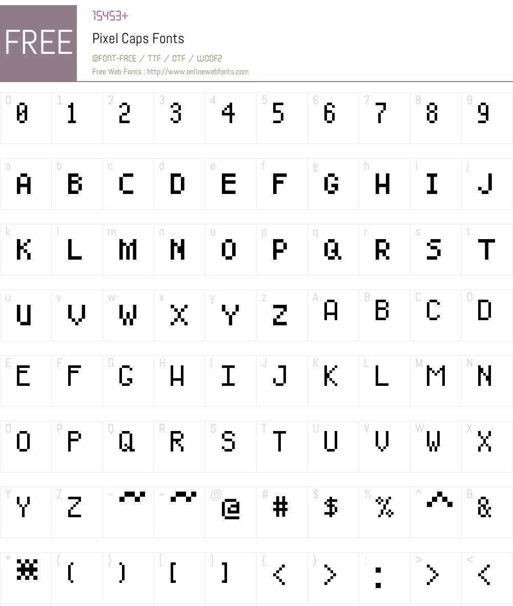 Pixel Caps Font Screenshots