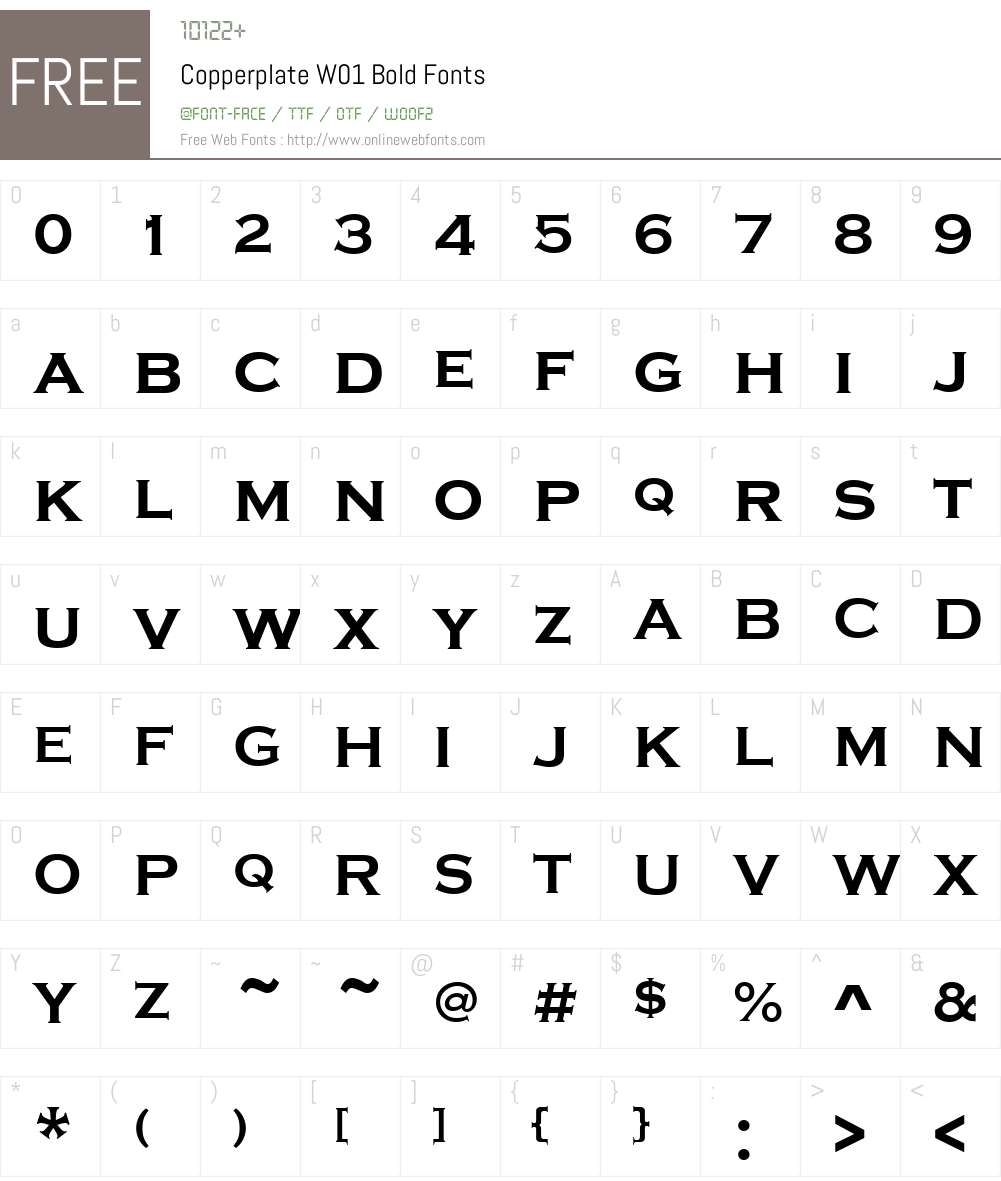 CopperplateW01-Bold Font Screenshots