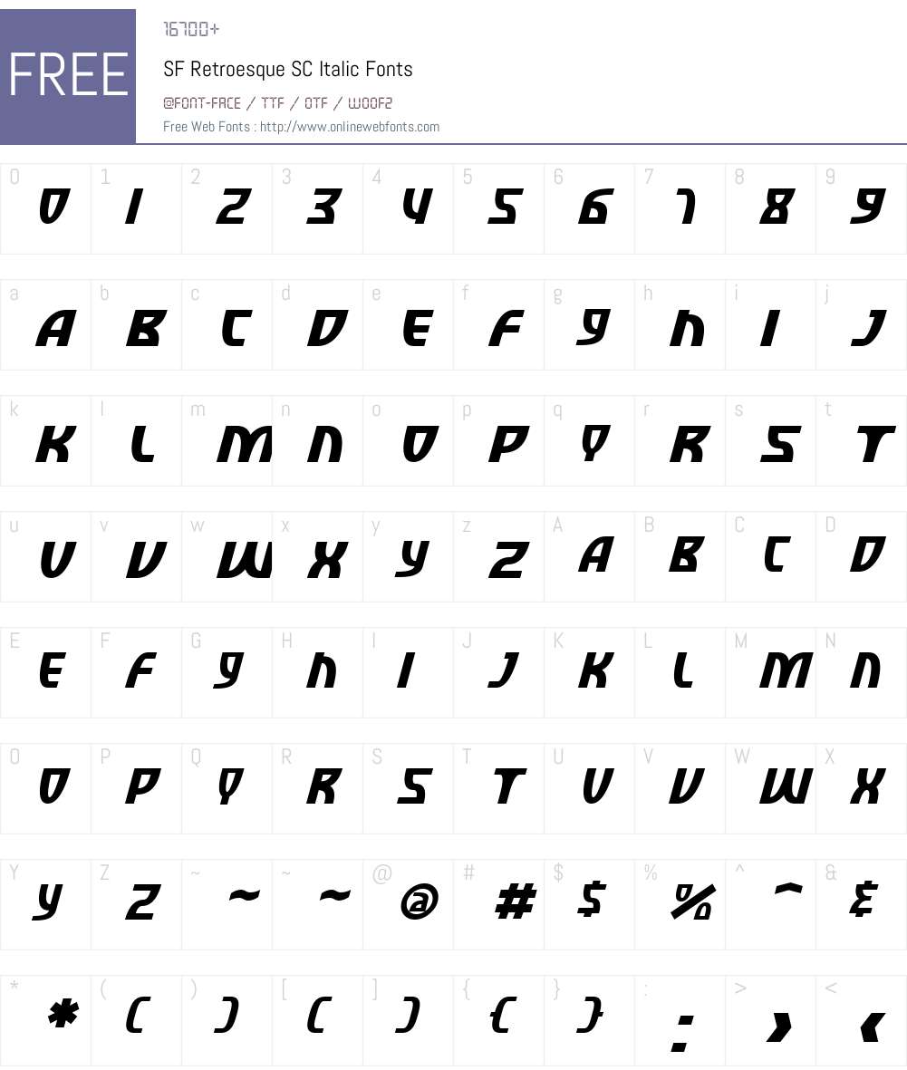 SF Retroesque SC Font Screenshots