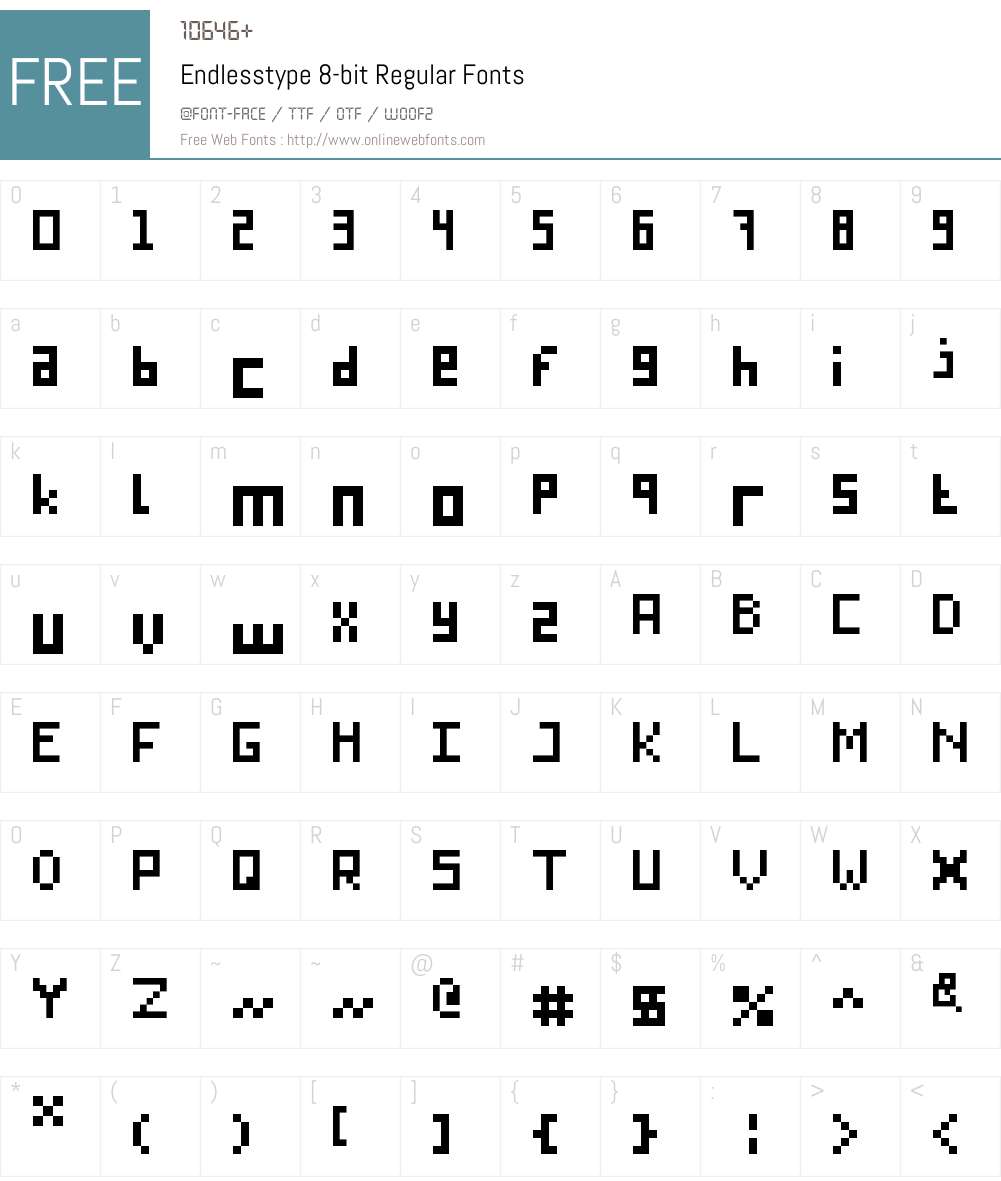 Endlesstype 8-bit Font Screenshots
