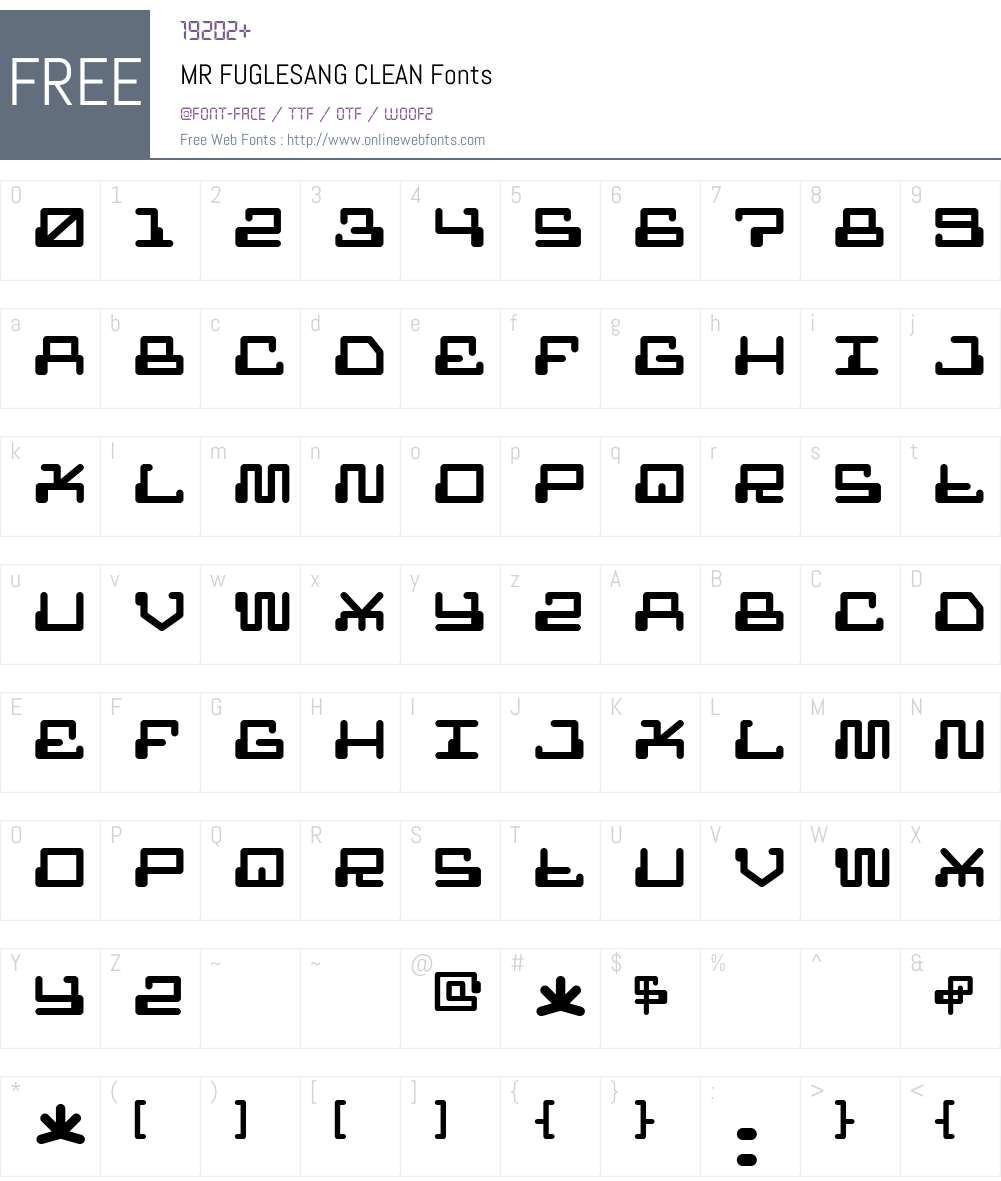 MR FUGLESANG CLEAN Font Screenshots