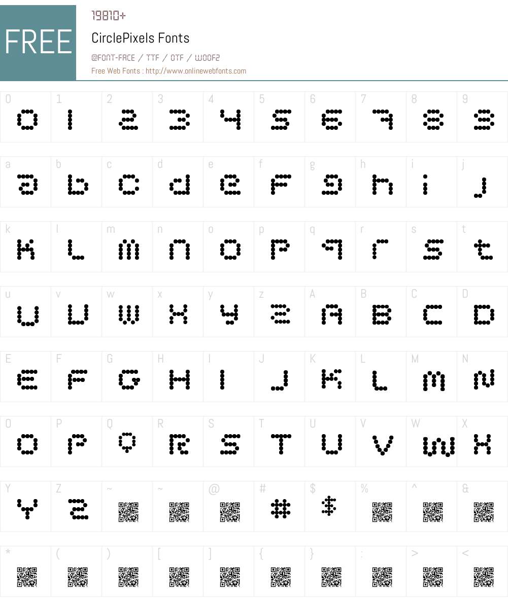 CirclePixels Font Screenshots