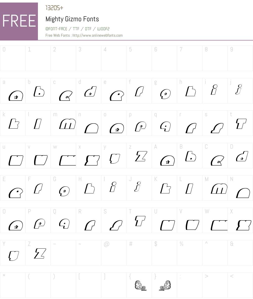 Mighty Gizmo Font Screenshots