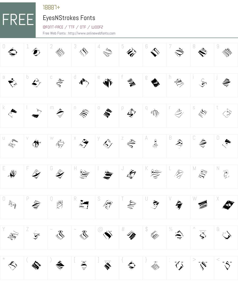 EyesNStrokes Font Screenshots