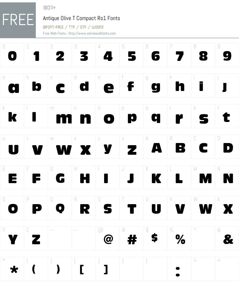 Antique Olive T Ro1 Font Screenshots