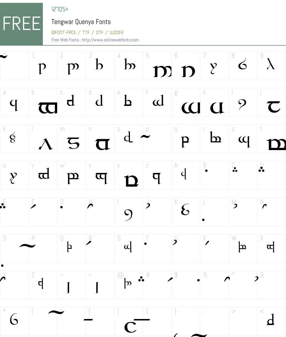 Tengwar Quenya Font Screenshots