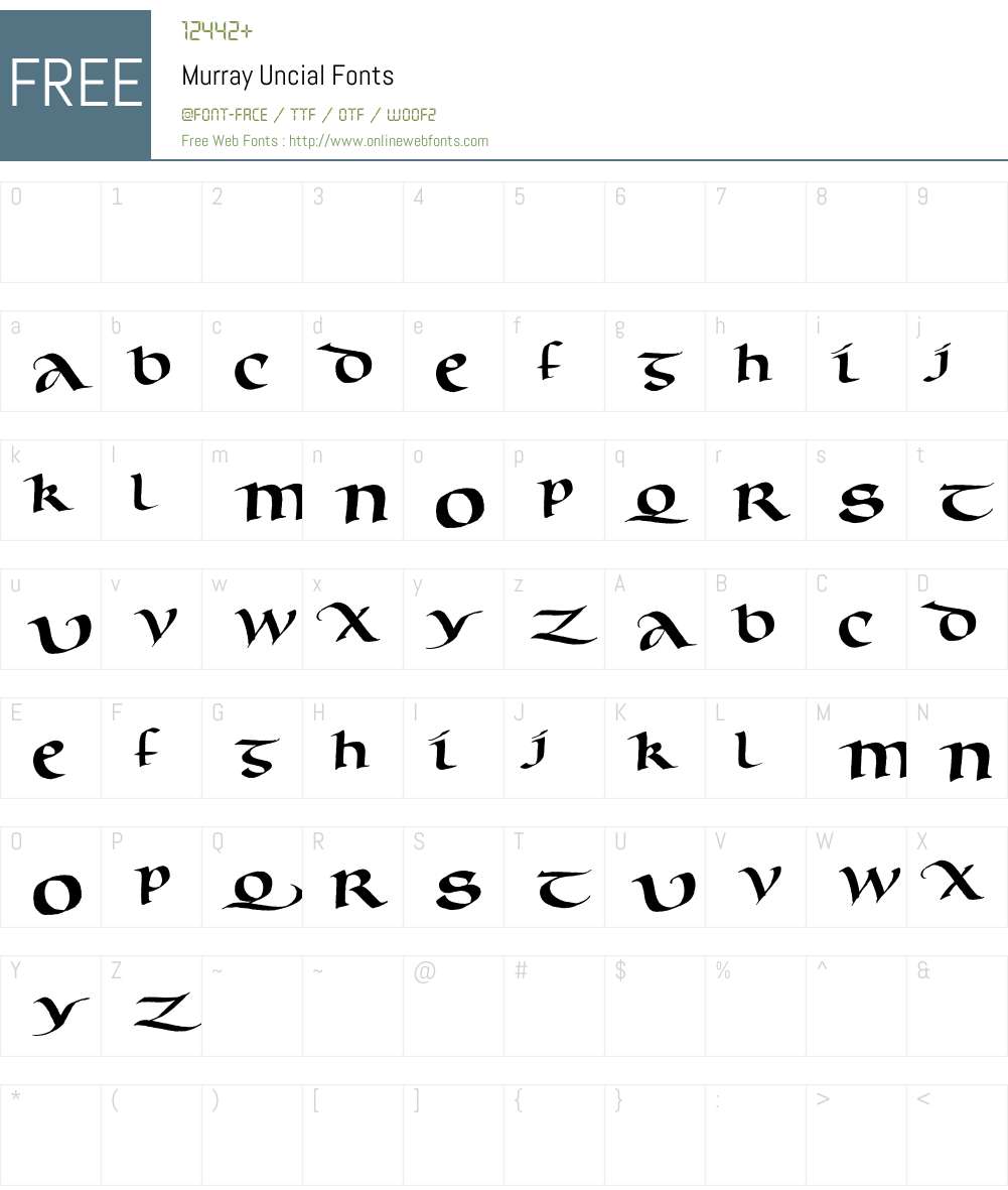 Murray Uncial Font Screenshots