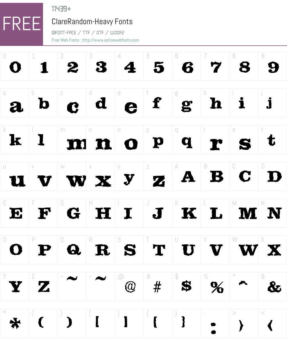 ClareRandom-Heavy Font Screenshots
