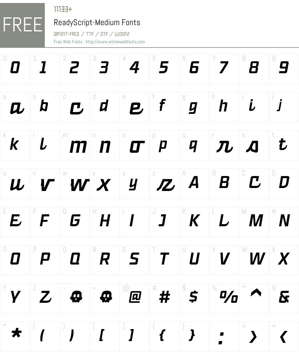 Ready Script Medium Font Screenshots