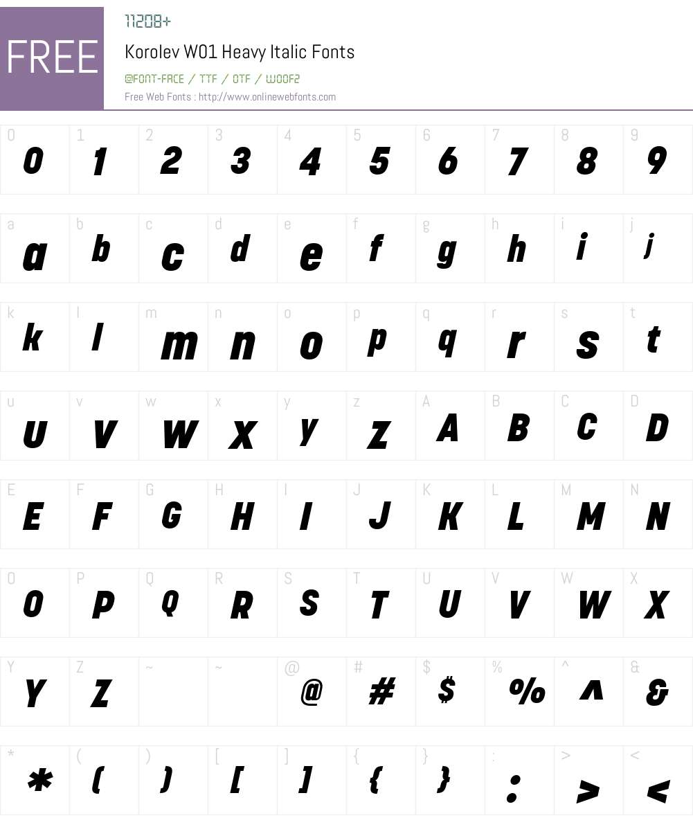KorolevW01-HeavyItalic Font Screenshots