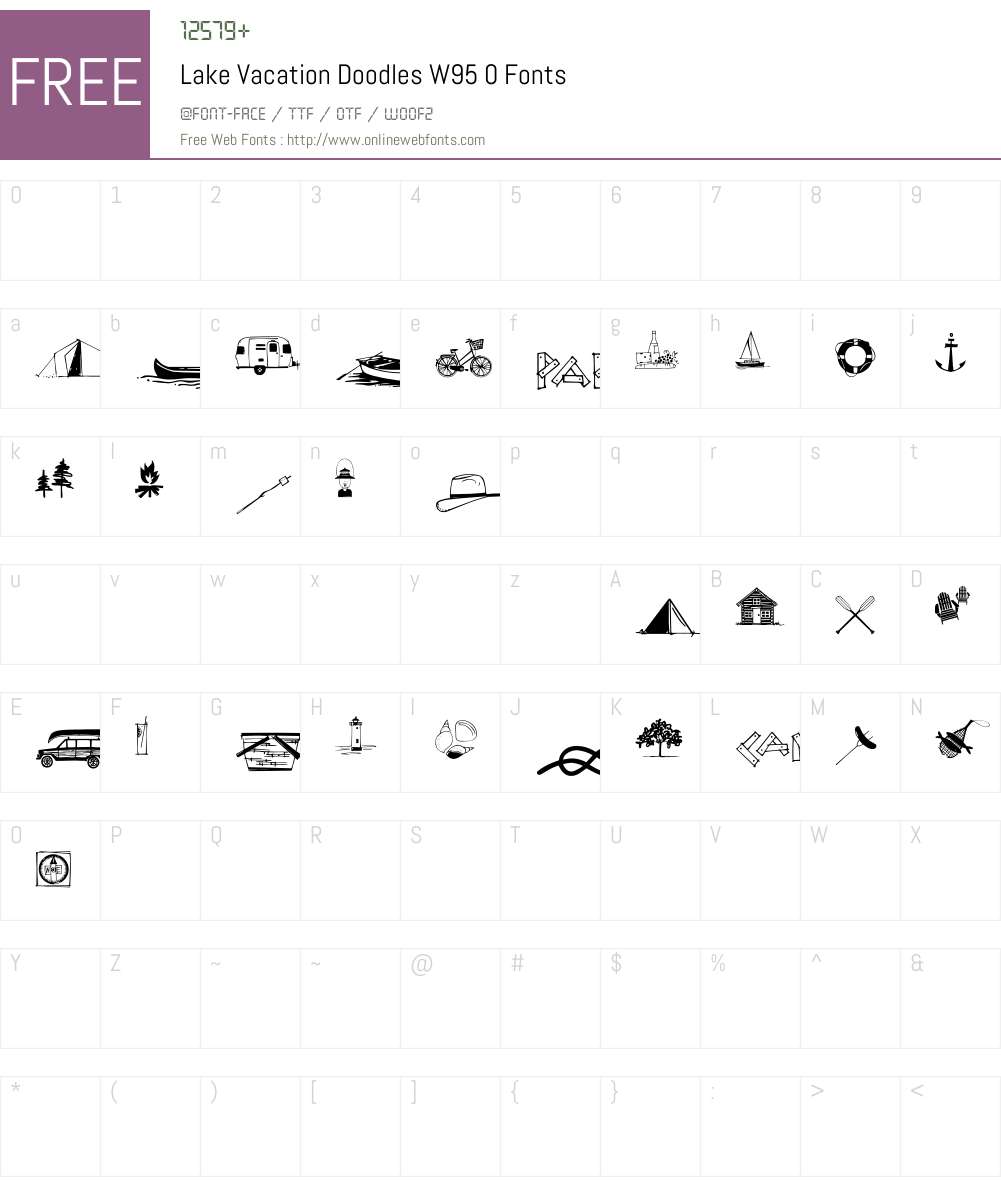 LakeVacationDoodlesW95-0 Font Screenshots