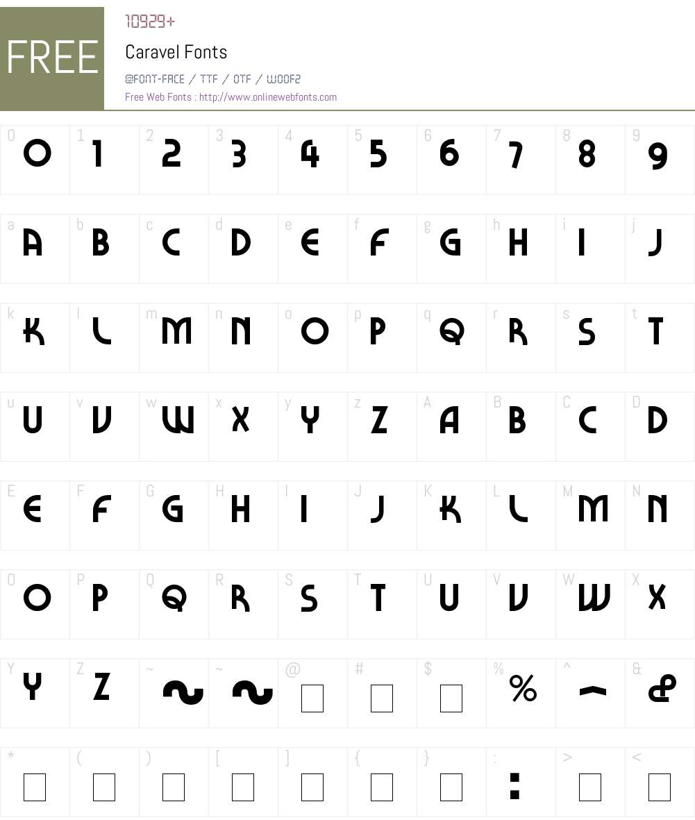 Caravel Font Screenshots