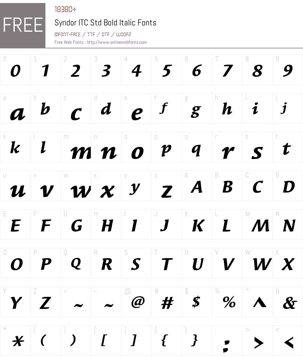 Syndor ITC Std Font Screenshots