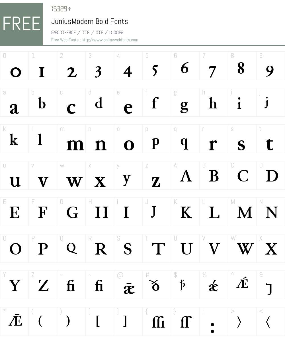 JuniusModern Font Screenshots