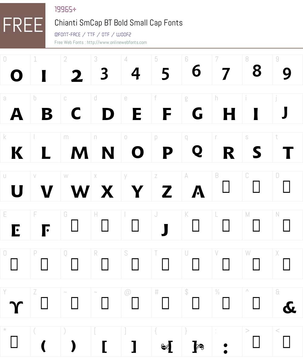 Chianti SmCap BT Font Screenshots
