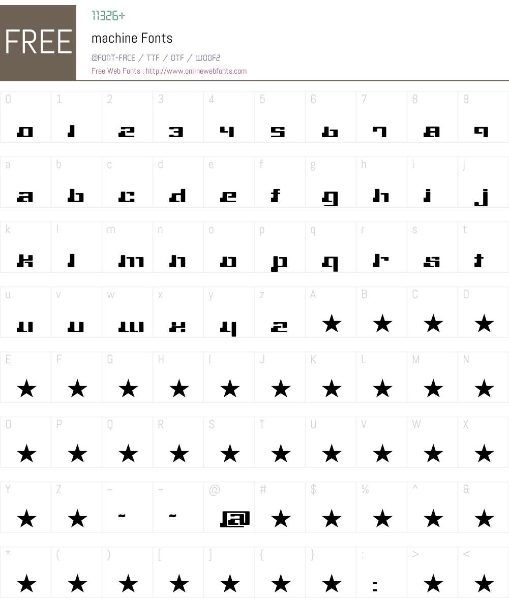 machine Font Screenshots