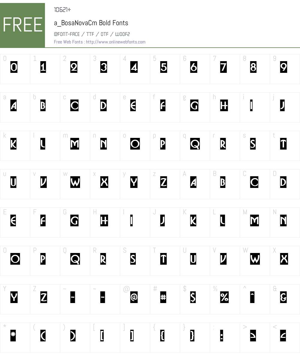 a_BosaNovaCm Font Screenshots