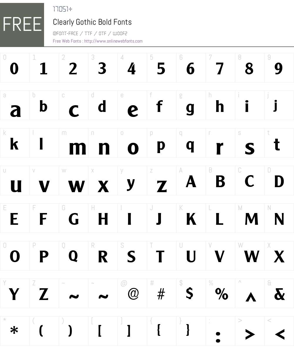 Clearly Gothic Font Screenshots