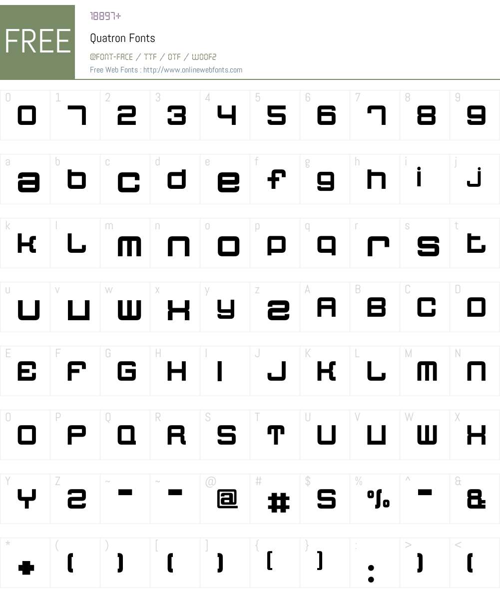 Quatron Font Screenshots
