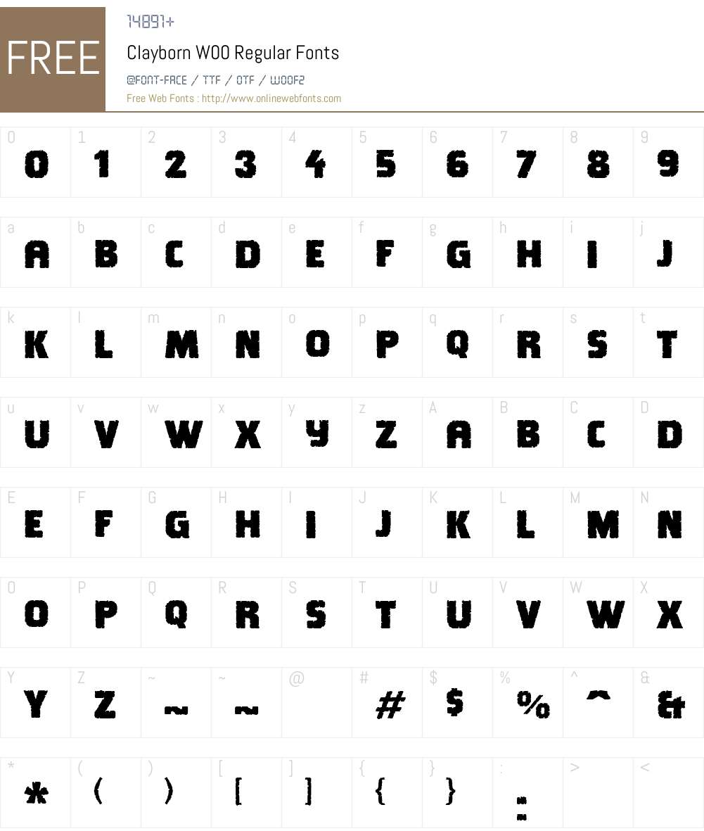 ClaybornW00-Regular Font Screenshots