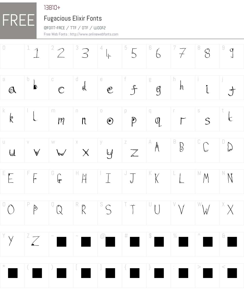 Fugacious Elixir Font Screenshots