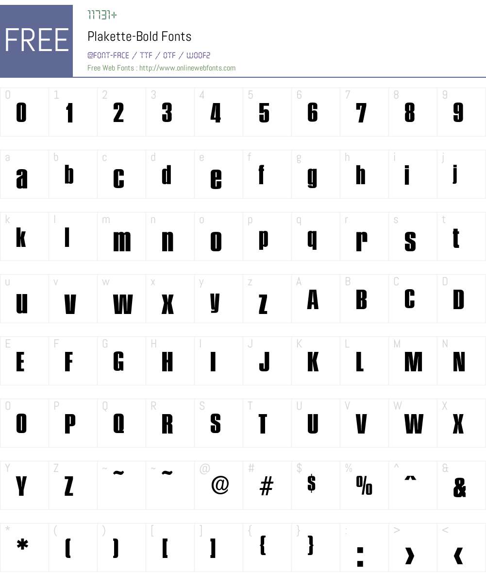 Plakette-Bold Font Screenshots