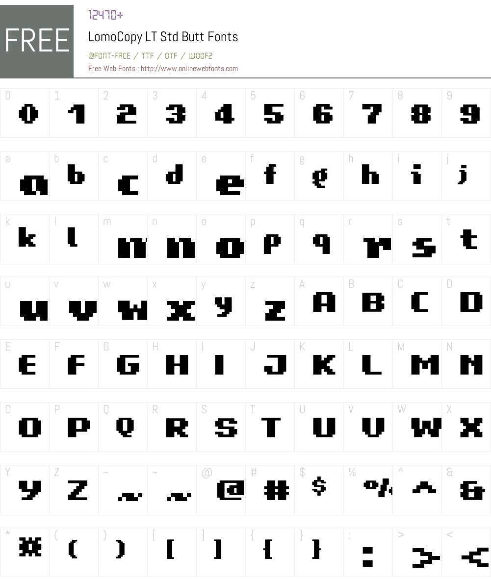LomoCopy LT Std Butt Font Screenshots