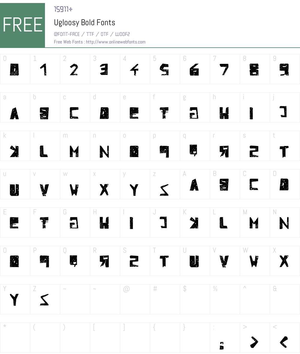 Ugloosy Font Screenshots