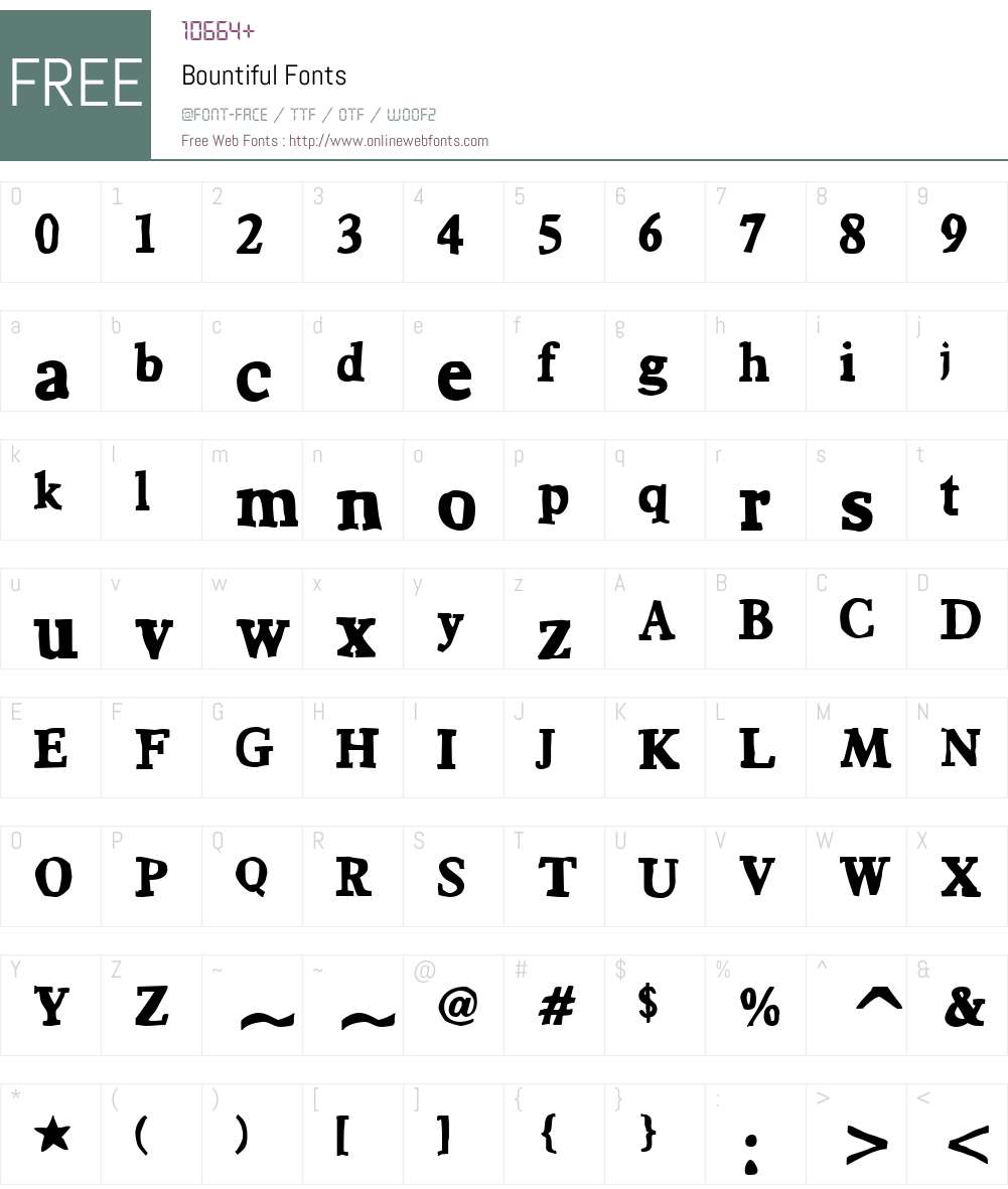 Bountiful Font Screenshots