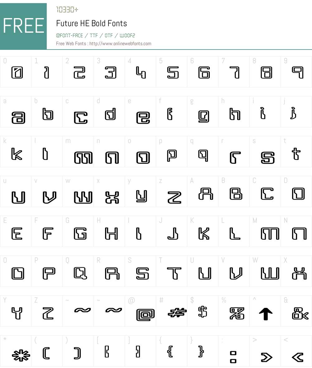 Future HE Bold Font Screenshots