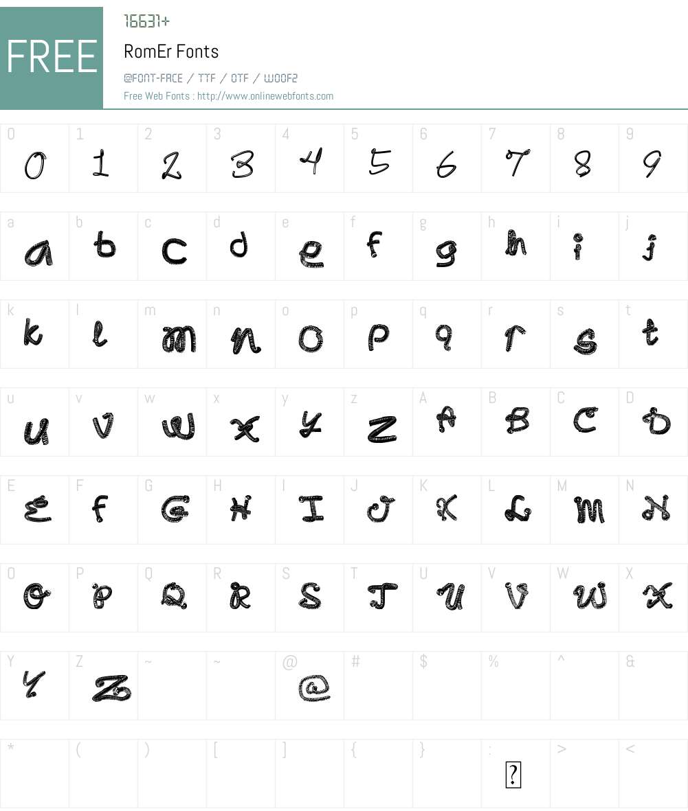 RomEr Font Screenshots