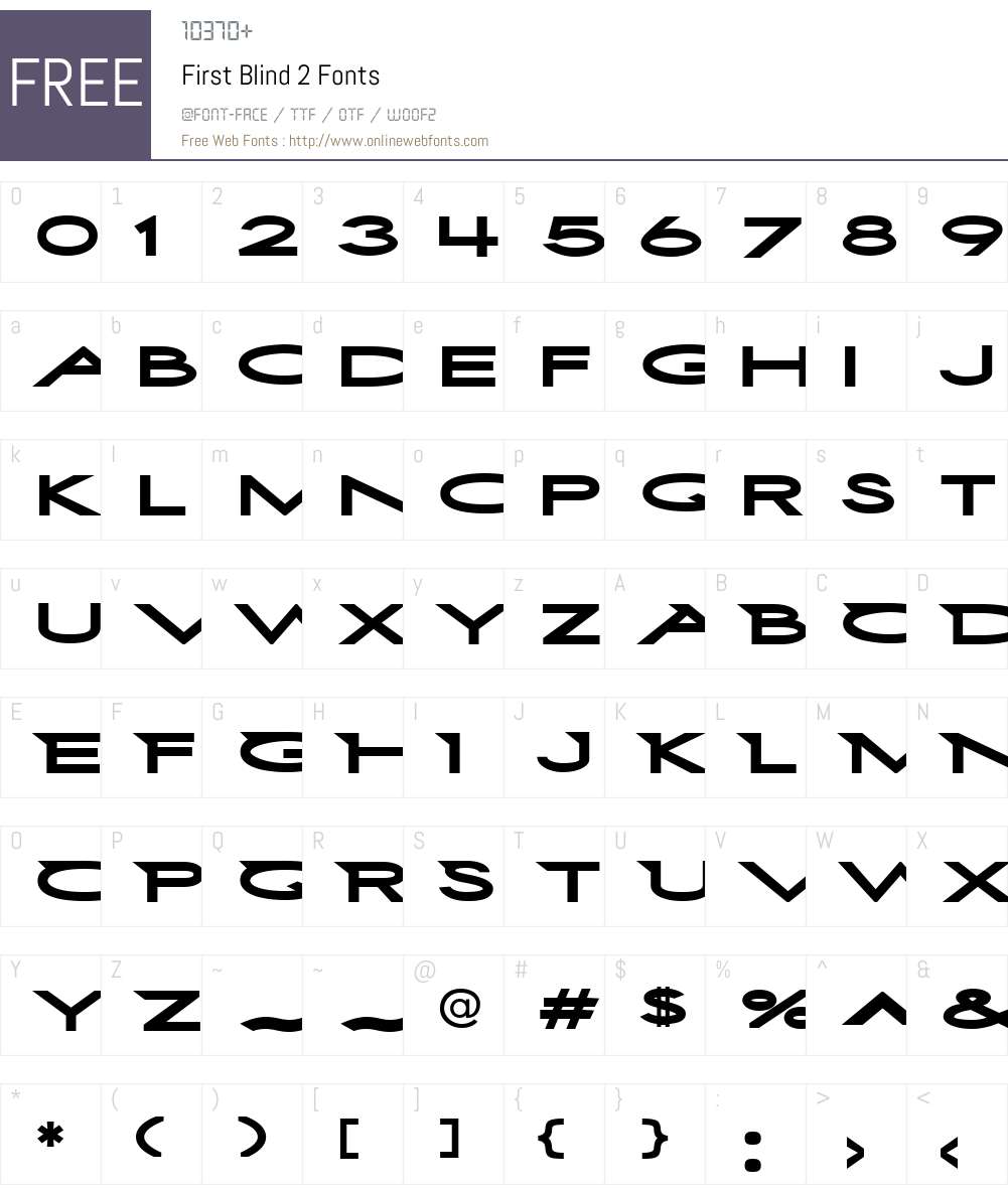 First Blind 2 Font Screenshots
